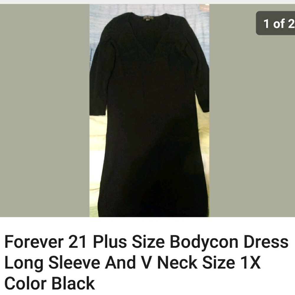 Forever 21 Plus Size Bodycon Dress Long Sleeve